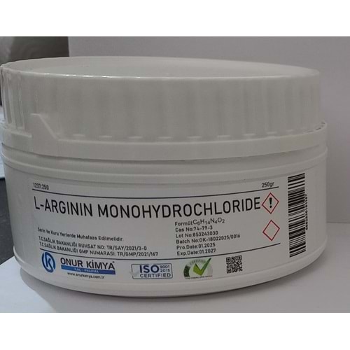 L-ARGININE MONOHYD.250 GR( L ARJİNİN HİDROKLORÜR)