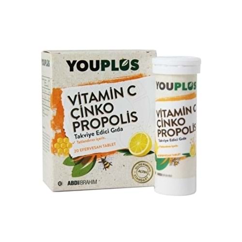 YOUPLUS VİTAMİN C ÇİNKO PROPOLİS 20 EFERVESAN TABLET