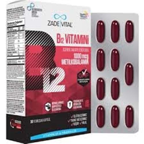 ZADE VİTAL B12 VİTAMİNİ 30 KAPSÜL