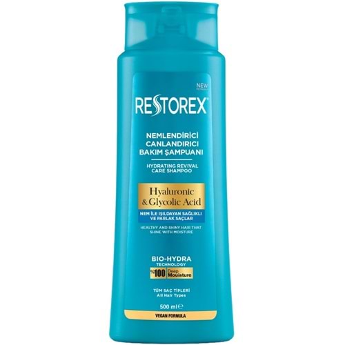 RESTOREX ŞAMPUAN 500 ML HYALURONİC &GLYCOLİC ACİD