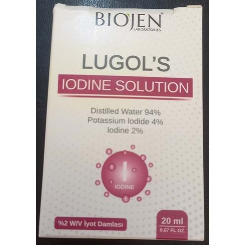 BIOJEN LUGOL SOLUSYON %2 20 ML(İYOT DAMLASI)