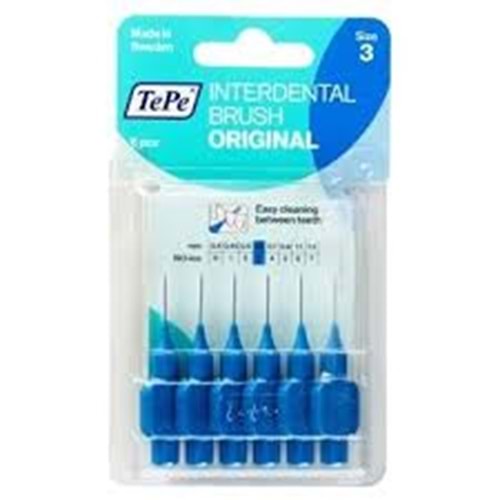 TEPE ARA YÜZ FIRÇASI 6 LI BİLİST MAVİ 0,6 MM NO:3