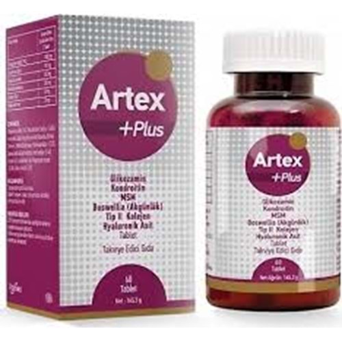 ARTEX PLUS 60 TABLET COLLAGEN ( GLİKOZAMNİN & KONDROİTİN & MSM ) TİP II KOLEJEN