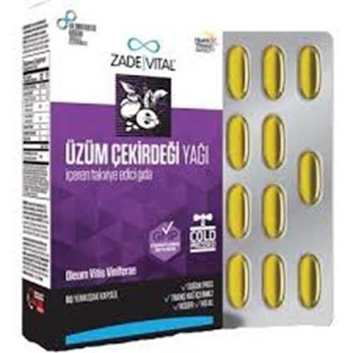 ZADE VİTAL ÜZÜM ÇEKİRDEĞİ YAĞI 30 SOFTJEL