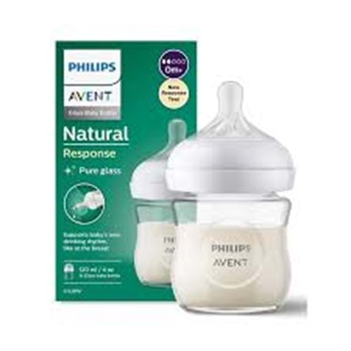 AVENT BİBERON NATURAL CAM RESPONSE DOĞAL TEPKİLİ 120 ml 0+ay