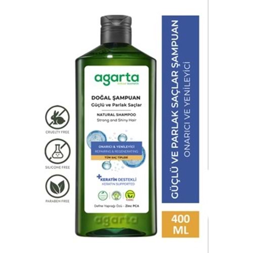 AGARTA DOĞAL ŞAMPUAN GÜÇLÜ VE PARLAK SAÇLAR 400 ML