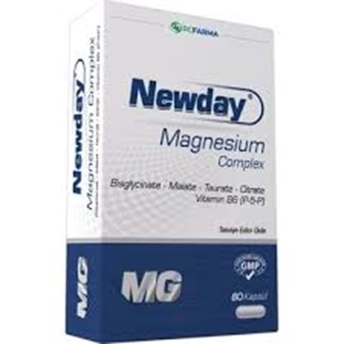 NEWDAY MAGNEZYUM COMPLEX 60 KAPSÜL ( GLİSİNAT&MALAT&TAURAT&SİTRAT )