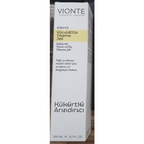 VİONTE KÜKÜRTLÜ YÜZ VE VÜCUT YIKAMA JELİ 200 ML