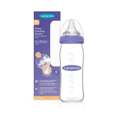 LANSİNOH CAM BİBERON 240 ML M