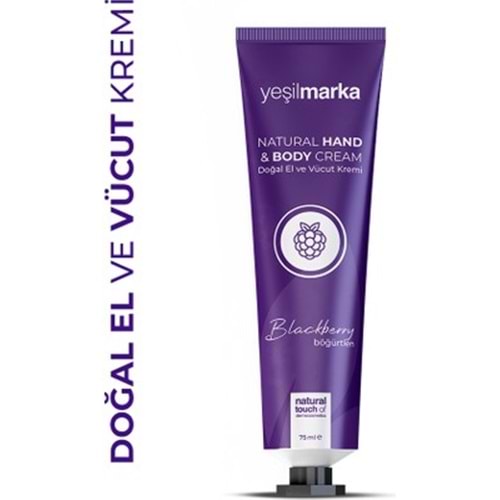YMEL-05 Yeşilmarka Doğal El ve Vücut Kremi - Böğürtlen 75 ml Sekizgen Tasarım
