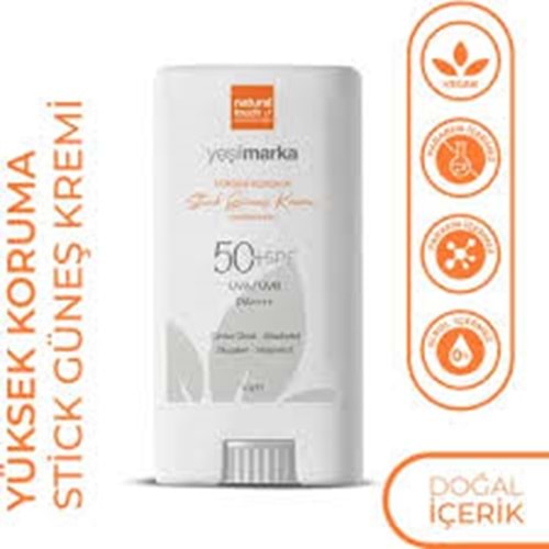 YEŞİLMARKA STİCK GÜNEŞ KREMİ 50 SPF