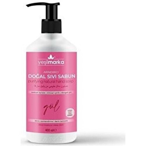 YMSS-04 Yeşilmarka Arındırıcı Doğal Sıvı Sabun - Gül 400ml