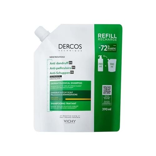 VİCHY DERCOS ŞAMPUAN ANTİ-DANDRUFF KEPEK KARŞITI 390 ML REFİLL ( KURU SAÇLAR İÇİN )2847