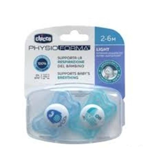 CHICCO PHYSIOFORMA LIGHT SİLİKON EMZİK İKİLİ ERKEK 2+6 M 7074