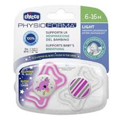 CHICCO PHYSIOFORMA LIGHT SİLİKON EMZİK İKİLİ KIZ 6+16 M 7258