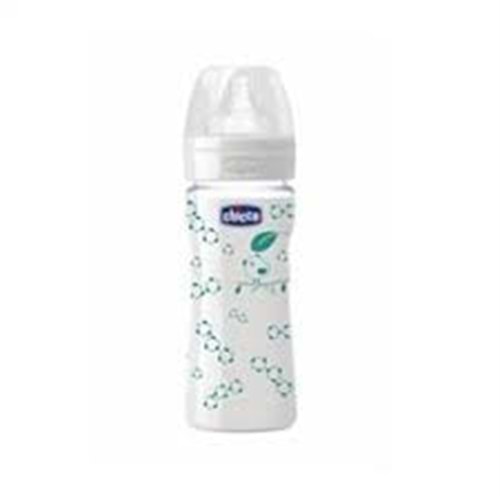 CHICCO WELL BEİNG CAM BİBERON SİLİKON EMZİKLİ 240 ML 0+M 7429