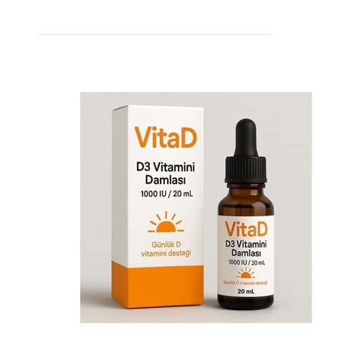 VİTA D3 VİTAMİNİ DAMLASI 1000 IU 20 ML ( DEMY PHARMA )