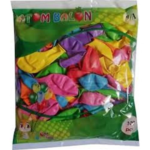ATOM BALON RENKLİ DESENSİZ BALON 100'LÜ 0309
