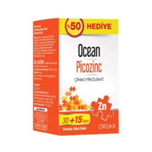OCEAN PİCOZİNC ÇİNKO PİKOLİNAT 30+15 TABLET 2826