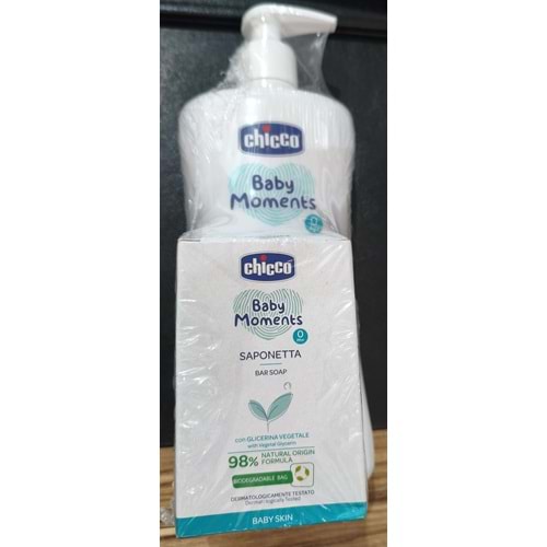 CHİCCO BABY MOMENT BEBEK ŞAMPUAN 500ML+BABY MOMENT SABUN 0950