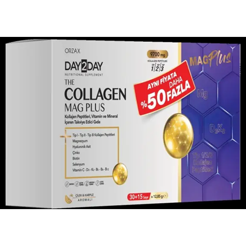 OCEAN DAY 2 DAY THE COLLAGEN ( KOLAJEN ) MAG PLUS TİP 1-2-3 30+15 SAŞE ( ÇİLEK & KARPUZ ) % 50 AVANTAJLI PAKET 5107