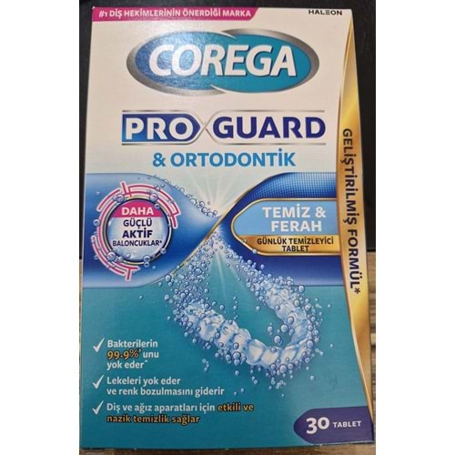 COREGA PRO GUARD ORTODONTİK TEMİZ VE FERAH 30 TABLET