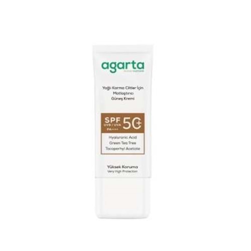 AGARTA YAĞLI KARMA CİLTLER İÇİN MATLAŞTIRICI GÜNEŞ KREMİ 50 ML