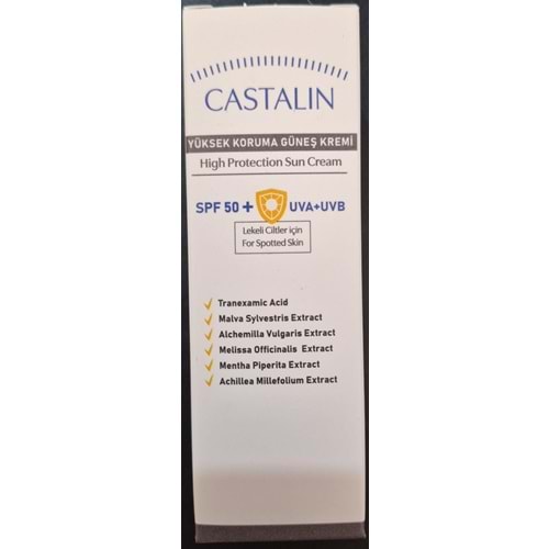 CASTALIN SPF50 YÜKSEK KORUMA GÜNEŞ KREMİ 6608