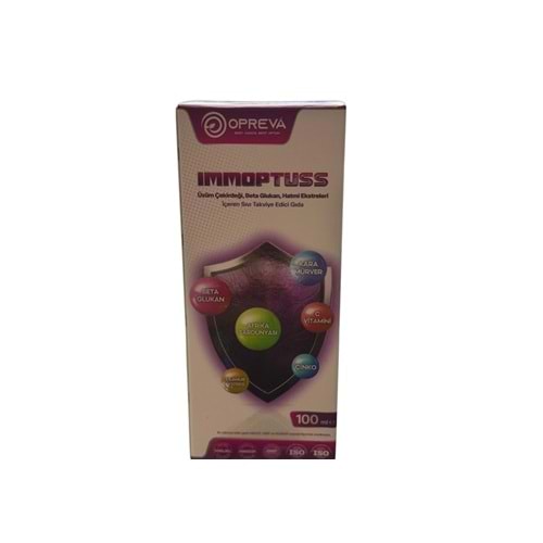 İMMOPTUSS BETAGLUKAN İÇEREN TAKVİYE EDİCİ ŞURUP 100 ML ( OPREVA )3415