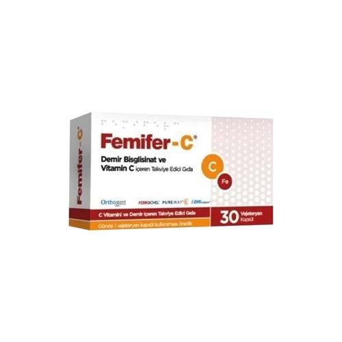 FEMİFER-C DEMİR BİSGLİSİNAT VE VİTAMİN C 30 KAPSÜL 2671