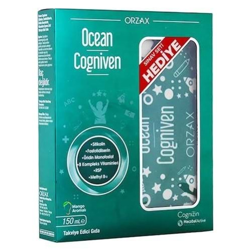 OCEAN COGNİVEN 150 ML ŞURUP ( SİTİKOLİN ) ( MANGO AROMALI ) SINAV SETİ HEDİYE