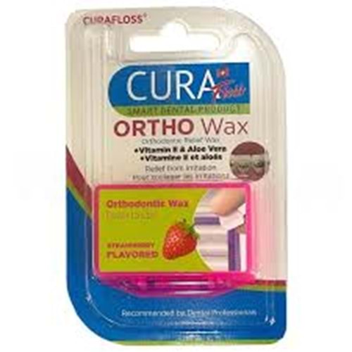 CURAFLOSS ORTHO WAX DİŞ MUMU TEKLİ (ÇİLEK)