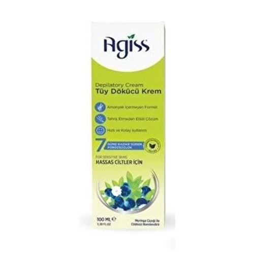 AGİS TÜY DÖKÜCÜ KREM 100 ML HASSAS CİLTLER İÇİN 1136