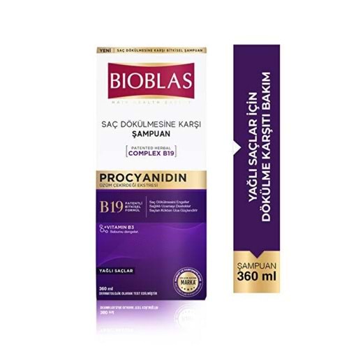 BİOBLAS ŞAMPUAN SAÇ DÖKÜLMESİNE KARŞI PROCYANIDIN 360 ML 4039