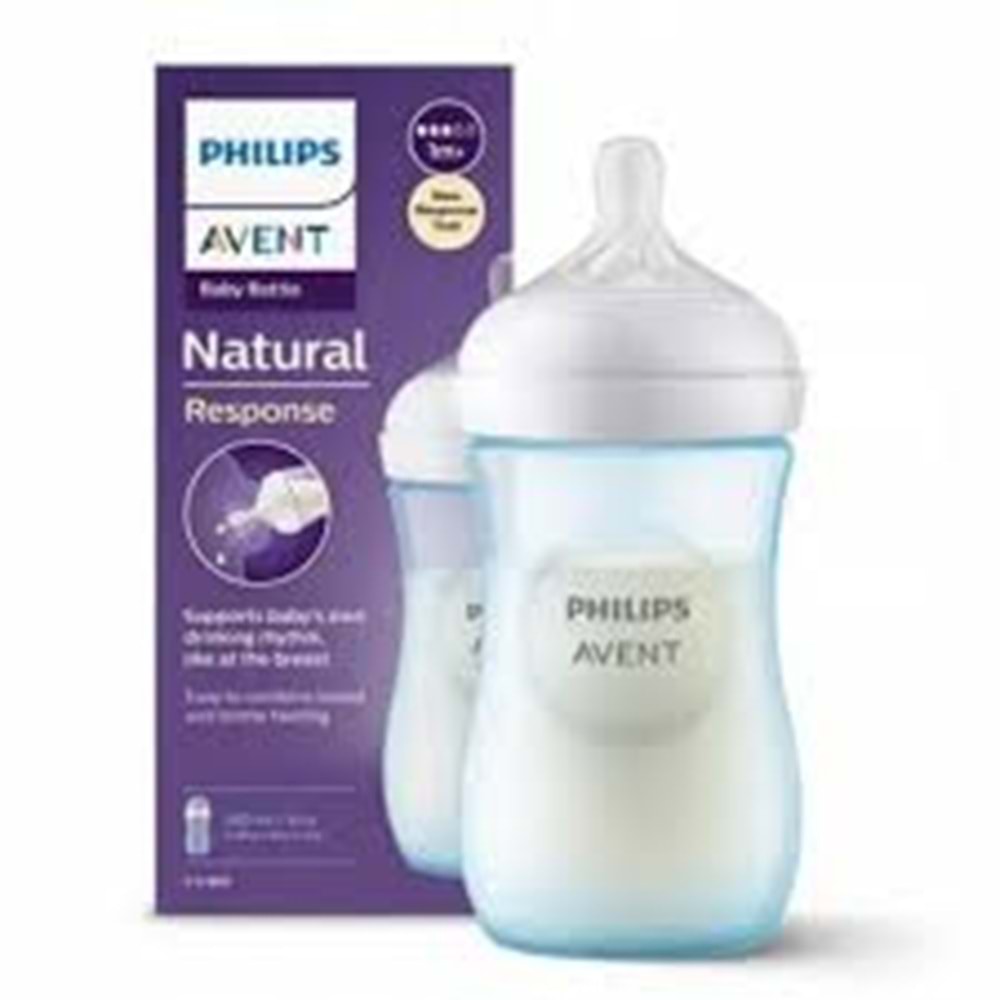 AVENT DOĞAL TEPKİLİ PP MAVİ BİB. 260 ML 3+6 1761