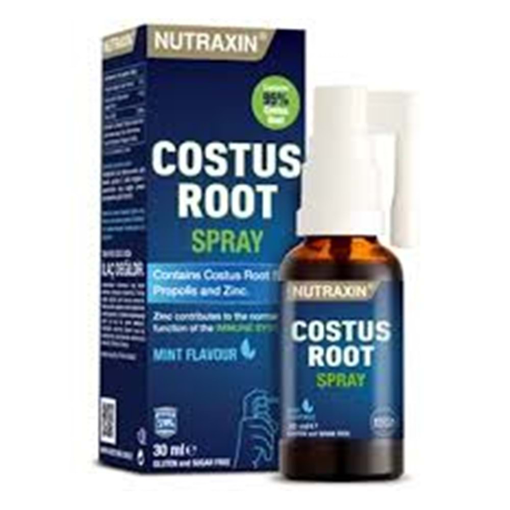 NUTRAXIN COSTUS ROOT 30 ML SPRY.KOSTUS KÖK TOZU PROPOLİS ÇİNKO LİKİT 9870