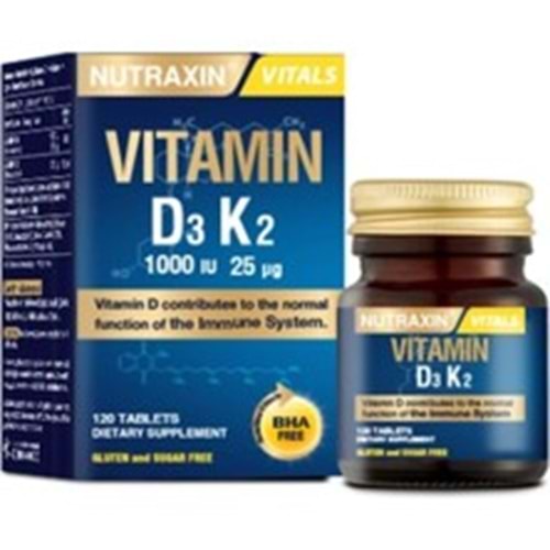 NUTRAXIN D3K2 VITAMIN 1000 IU 120 TABLET 5345