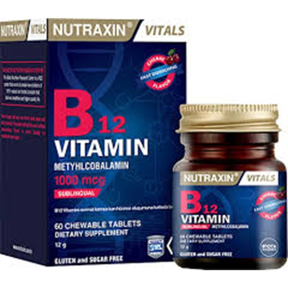 NUTRAXIN B12 VİTAMİN 1000MG 60 DİLALTI TABL. 7364