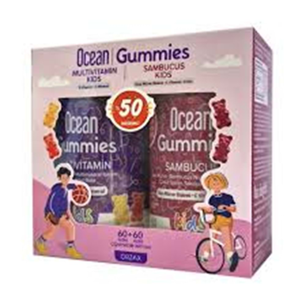 OCEAN GUMMIES MULT.KİDS 60 TAB+SAMBUCUS KIDS 60 ADET JEL FORM 4110