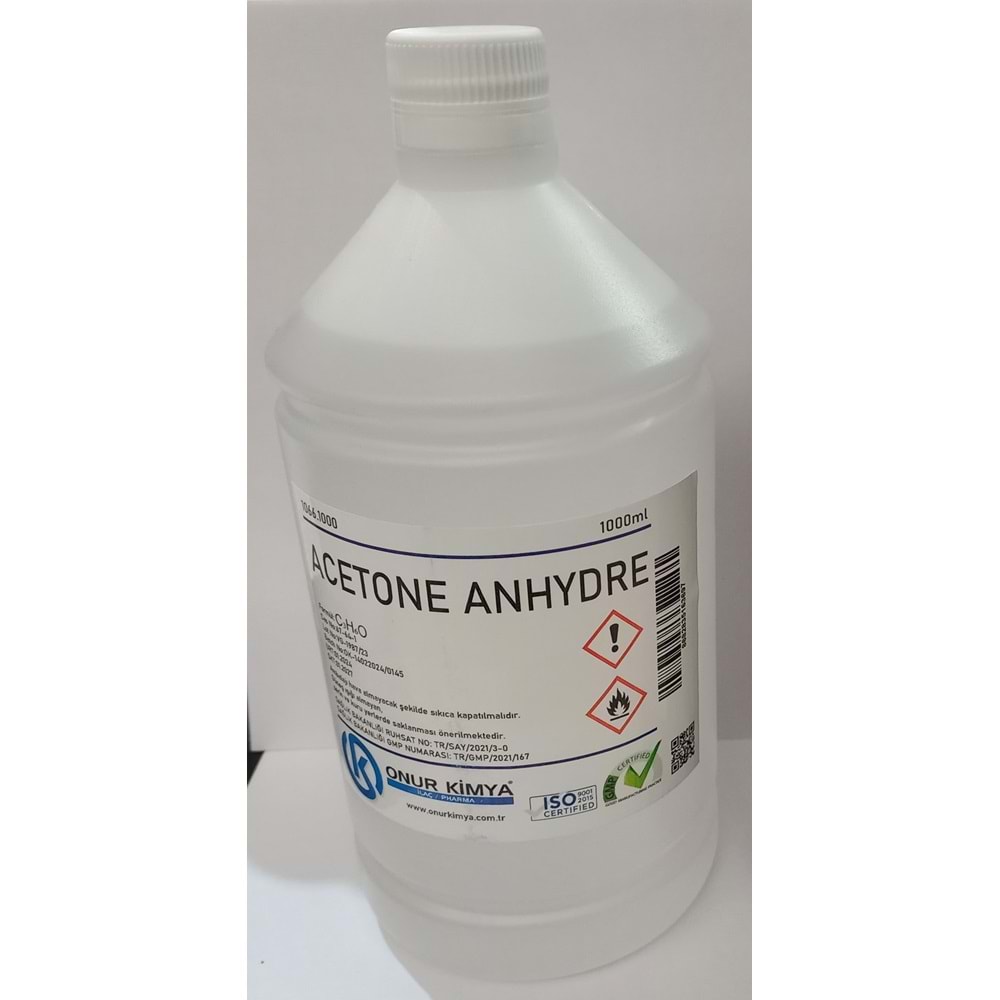 ACETONE ANHYDRE 1000 CC (SUSUZ ASETON)