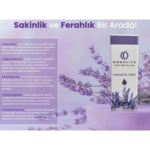 MOON LİFE DOĞAL LAVANTA YAĞI 20 ML