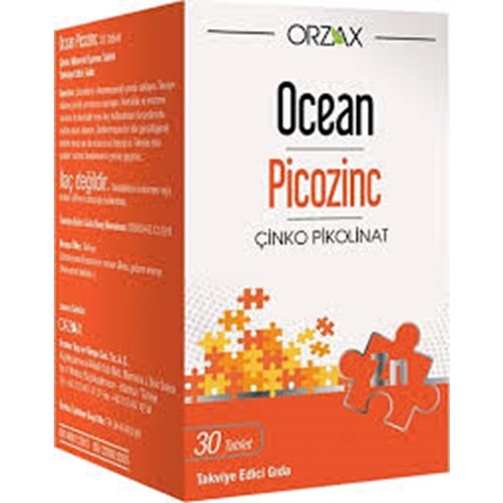 OCEAN PİCOZİNC ÇİNKO PİKOLİNAT 30 TABLET