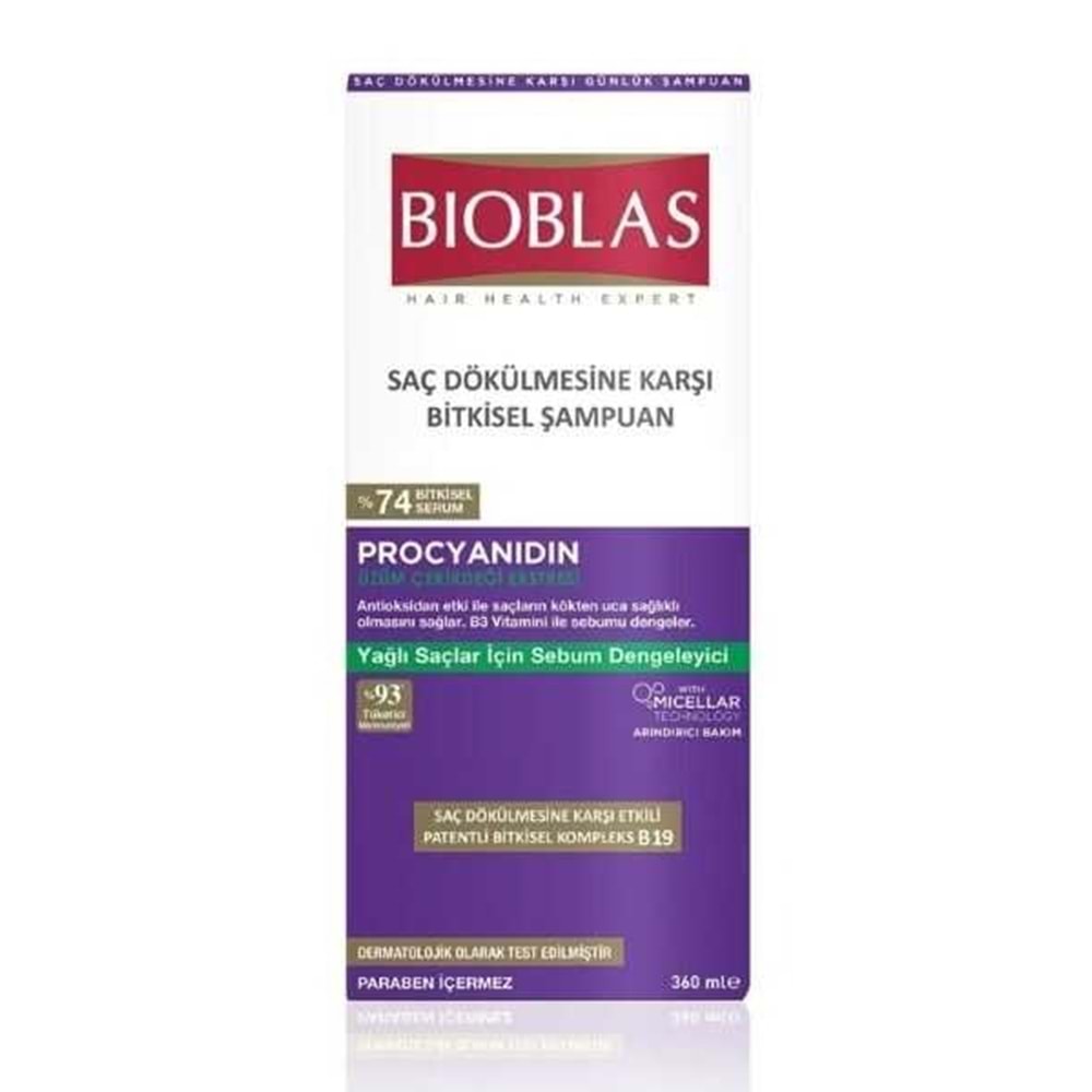 BİOBLAS ŞAMPUAN 360 MLPROCYANIDIN ÜZÜM ÇEKİRDEĞİ EKSTRESİ
