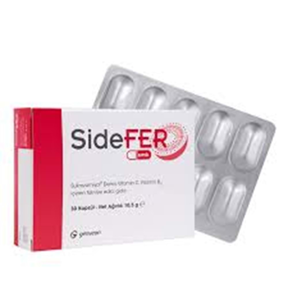 SİDEFER 30 KAPSÜL ( SUKROZOMİYAL & DEMİR&VİT.C & VİT.B12 )