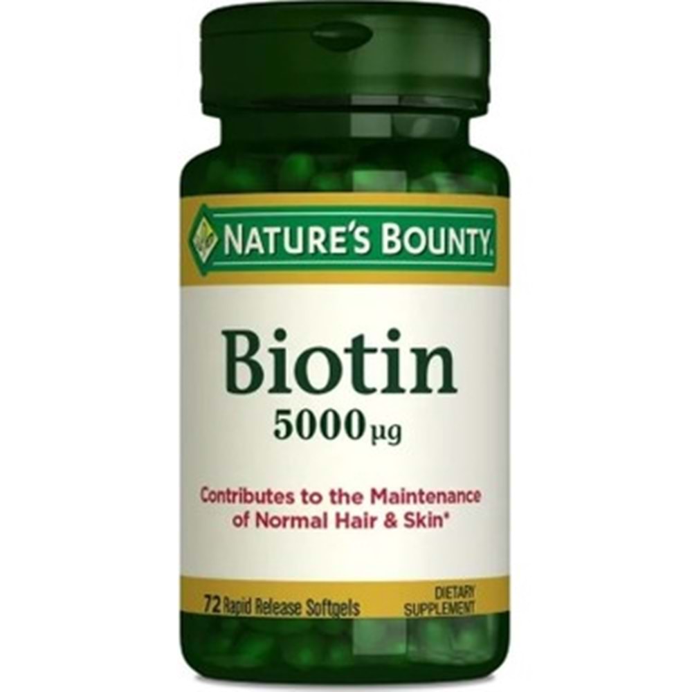 NATURES BOUNTY BİOTİN 5000 IU 72 SOFT JEL