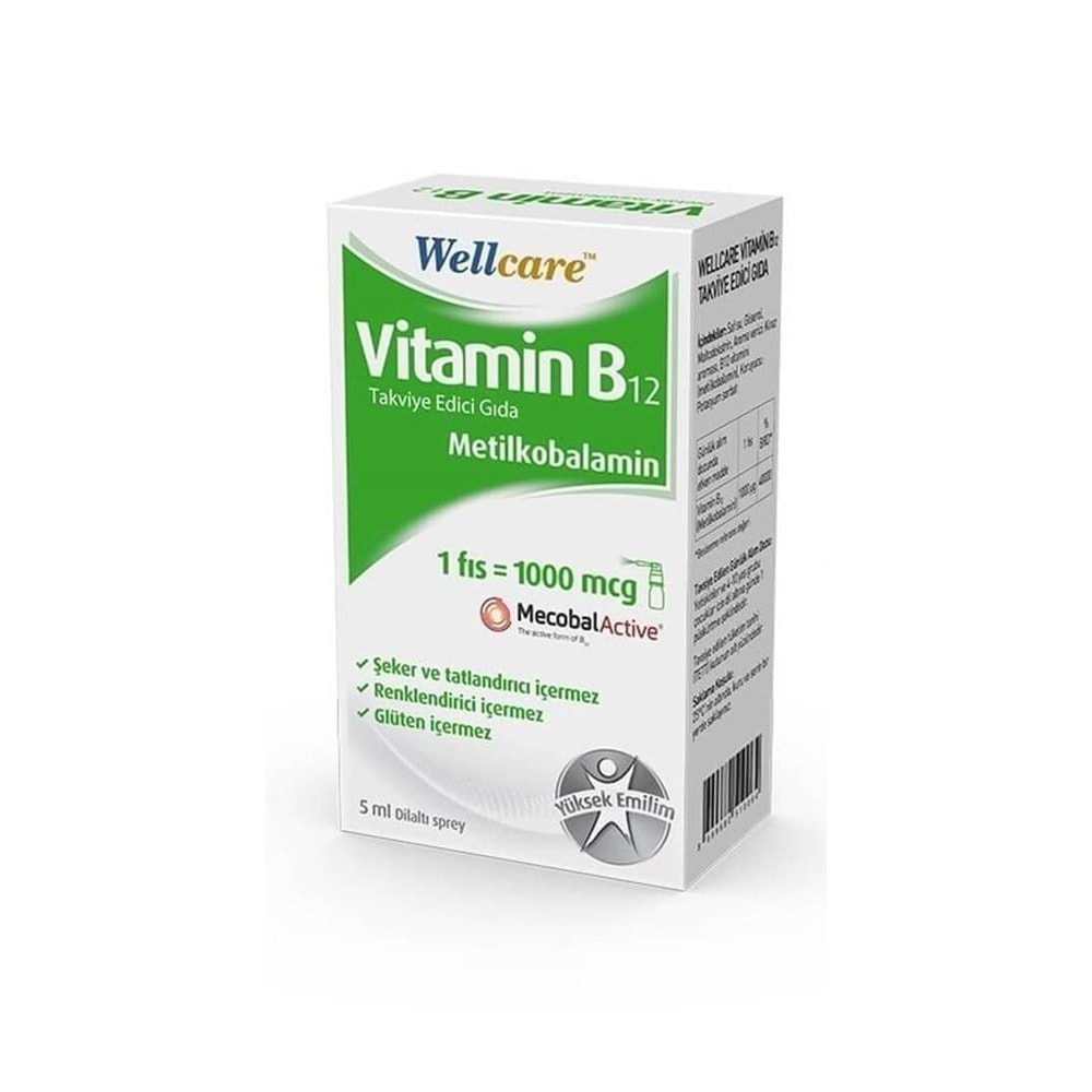 WELLCARE VİT B12 SPREY 1000 MCG 5 ML