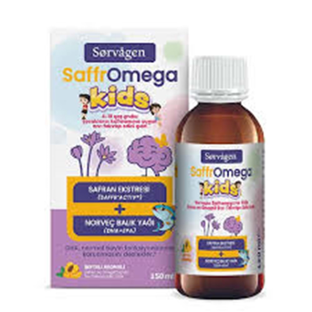 SORVAGEN SAFFROMEGA KİDS ŞEFTALİ AROMALI 150 ML ŞURUP