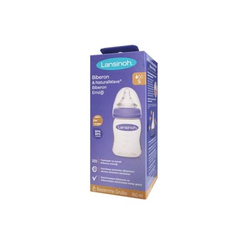 LANSİNOH PP BİBERON NATURAL WAWE 160 ML S 1M+(4251)