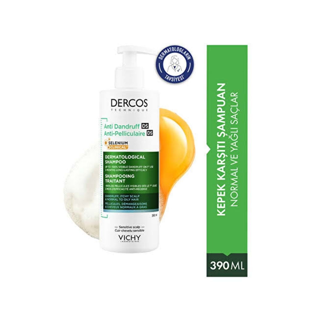 VİCHY DERCOS NORMAL YAĞLI SAÇLAR İÇİN ŞAMPUAN SELENYUM İÇERİR 390 ML 7109